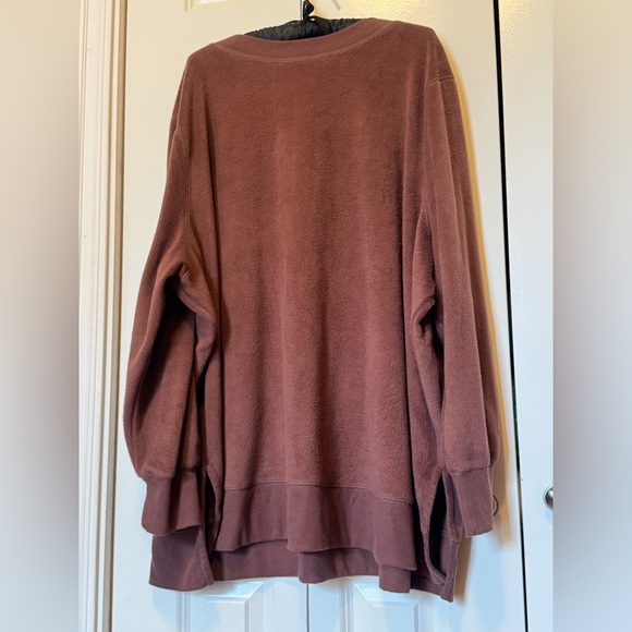 AnyBody Fleece Sweatshirt 4X Mauve Dusty Rose Cozy Pullover Soft Lounge Top - Picture 4 of 7